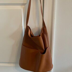 OAK + FORT vegan leather tote bag  in Latte